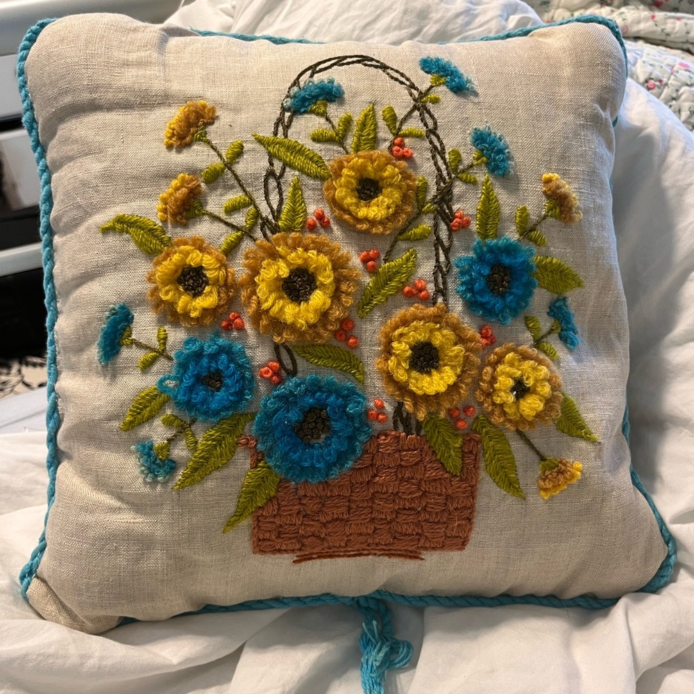 Pillow with knit design